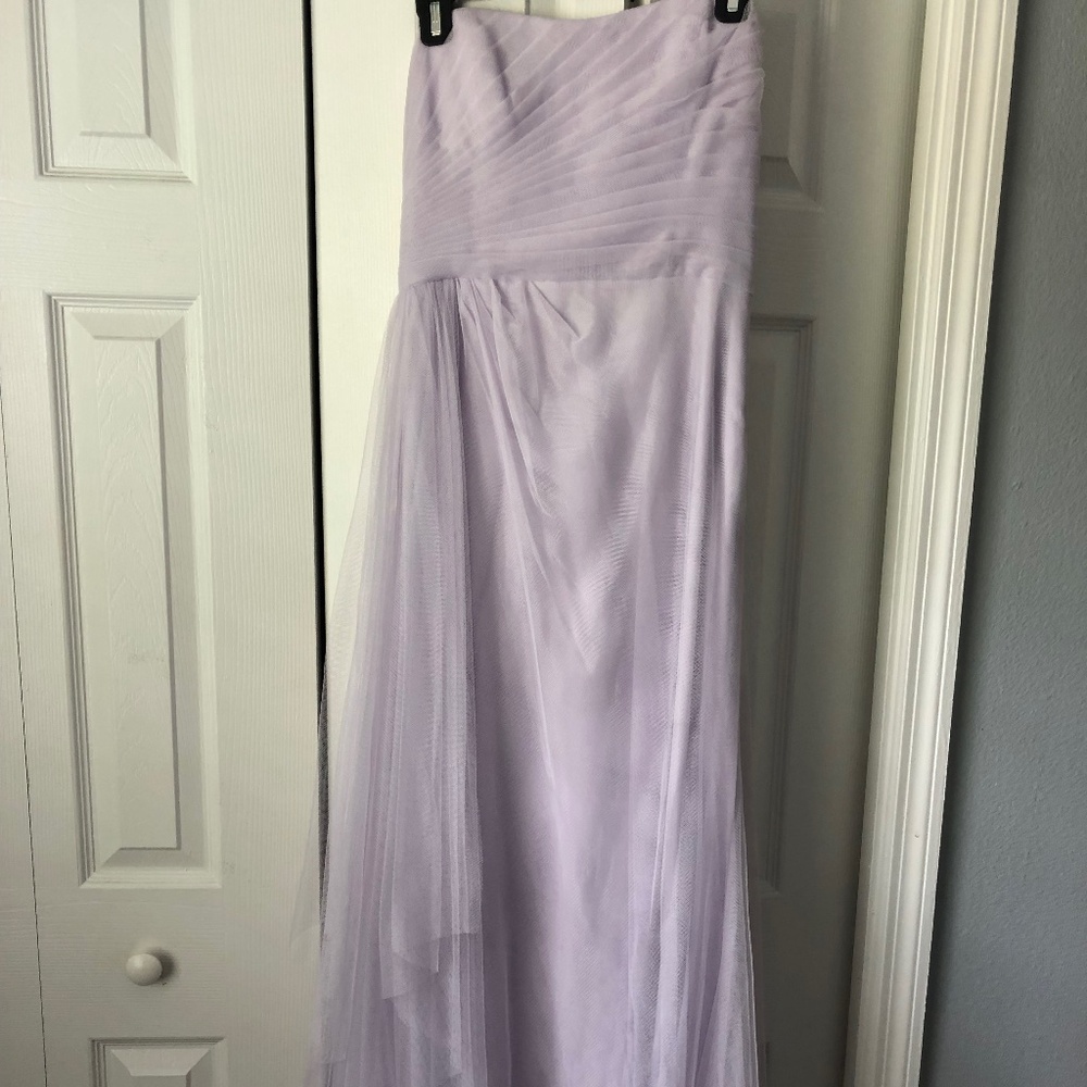 Monique Lhuillier Bridesmaids Strapless Tulle Gown Lavender
